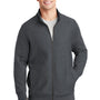 Sport-Tek Mens Full Zip Sweatshirt - Heather Graphite Grey