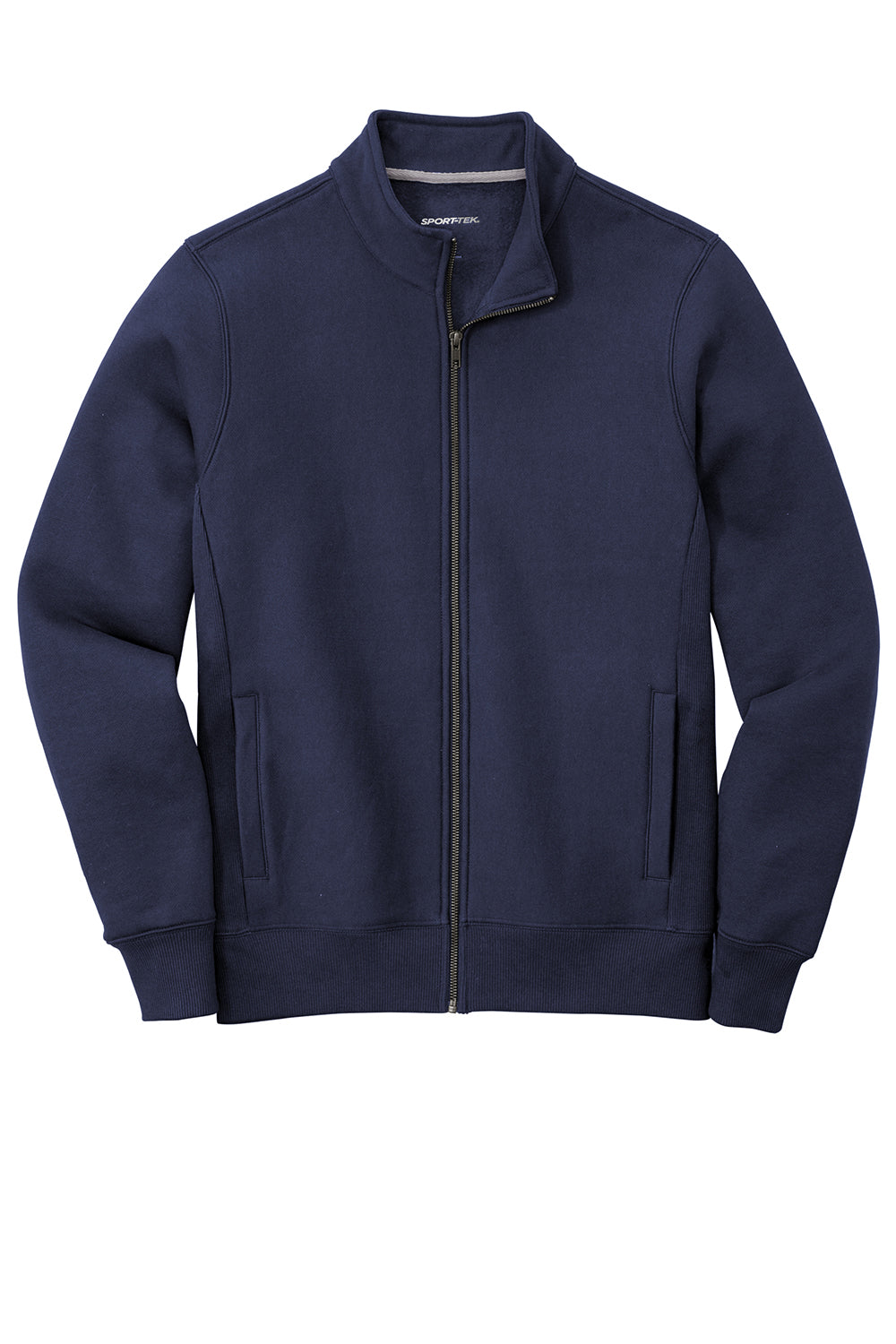 Sport-Tek ST284 Mens Full Zip Sweatshirt True Navy Blue Flat Front