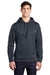 Sport-Tek ST290 Mens Repel Moisture Wicking Hooded Sweatshirt Hoodie Graphite Grey Model Front