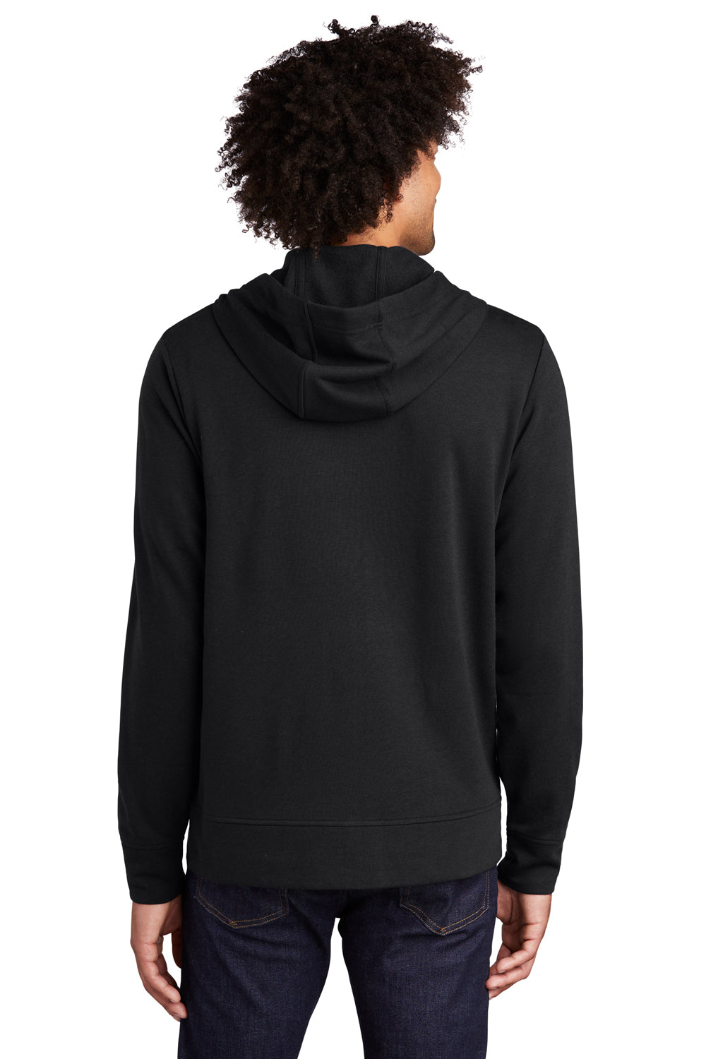 Sport-Tek ST293 Mens Moisture Wicking Fleece Full Zip Hooded Sweatshirt Hoodie Black Model Back