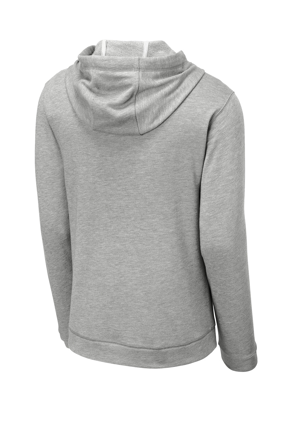 Sport-Tek ST296 Mens Moisture Wicking Fleece Hooded Sweatshirt Hoodie Heather Light Grey Flat Back