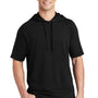 Sport-Tek Mens Moisture Wicking Fleece Short Sleeve Hooded Sweatshirt Hoodie - Black