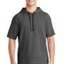 Sport-Tek Mens Moisture Wicking Fleece Short Sleeve Hooded Sweatshirt Hoodie - Heather Dark Grey