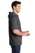 Sport-Tek ST297 Mens Moisture Wicking Fleece Short Sleeve Hooded Sweatshirt Hoodie Heather Dark Grey Model Side