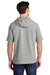 Sport-Tek ST297 Mens Moisture Wicking Fleece Short Sleeve Hooded Sweatshirt Hoodie Heather Light Grey Model Back