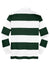 Sport-Tek ST301 Mens Classic Rugby Long Sleeve Polo Shirt Forest Green/White Flat Back