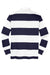 Sport-Tek ST301 Mens Classic Rugby Long Sleeve Polo Shirt True Navy Blue/White Flat Back