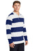 Sport-Tek ST301 Mens Classic Rugby Long Sleeve Polo Shirt True Royal Blue/White Model 3q