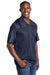 Sport-Tek ST307 Mens Short Sleeve V-Neck T-Shirt True Navy Blue Model 3q