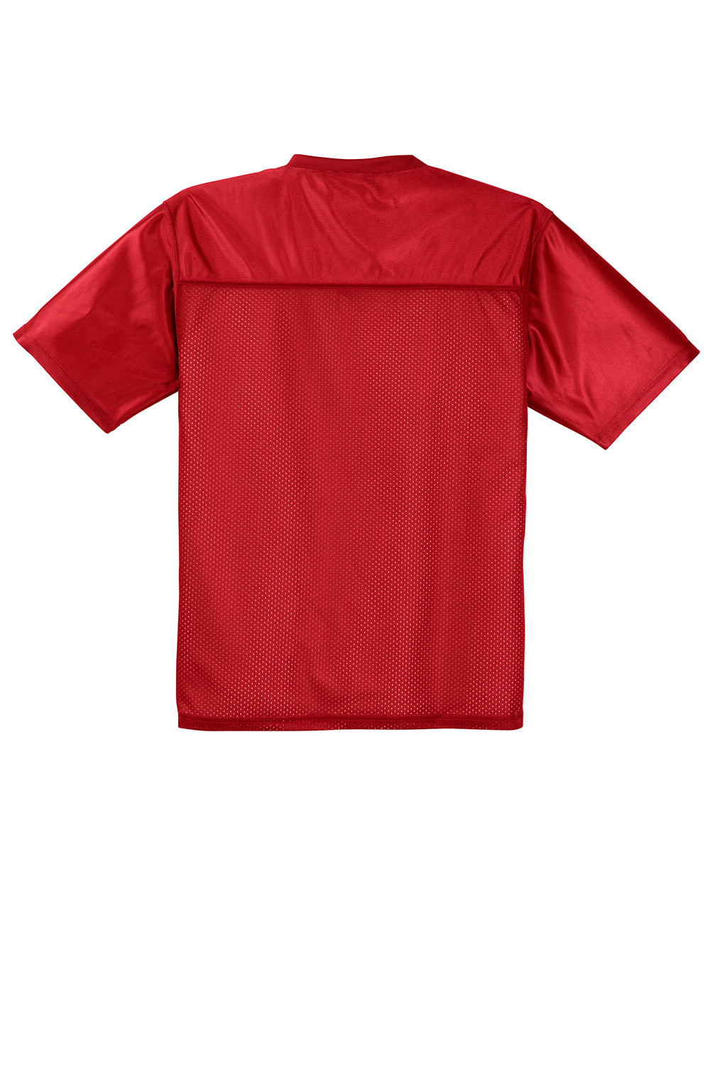 Sport-Tek ST307 Mens Short Sleeve V-Neck T-Shirt True Red Flat Back