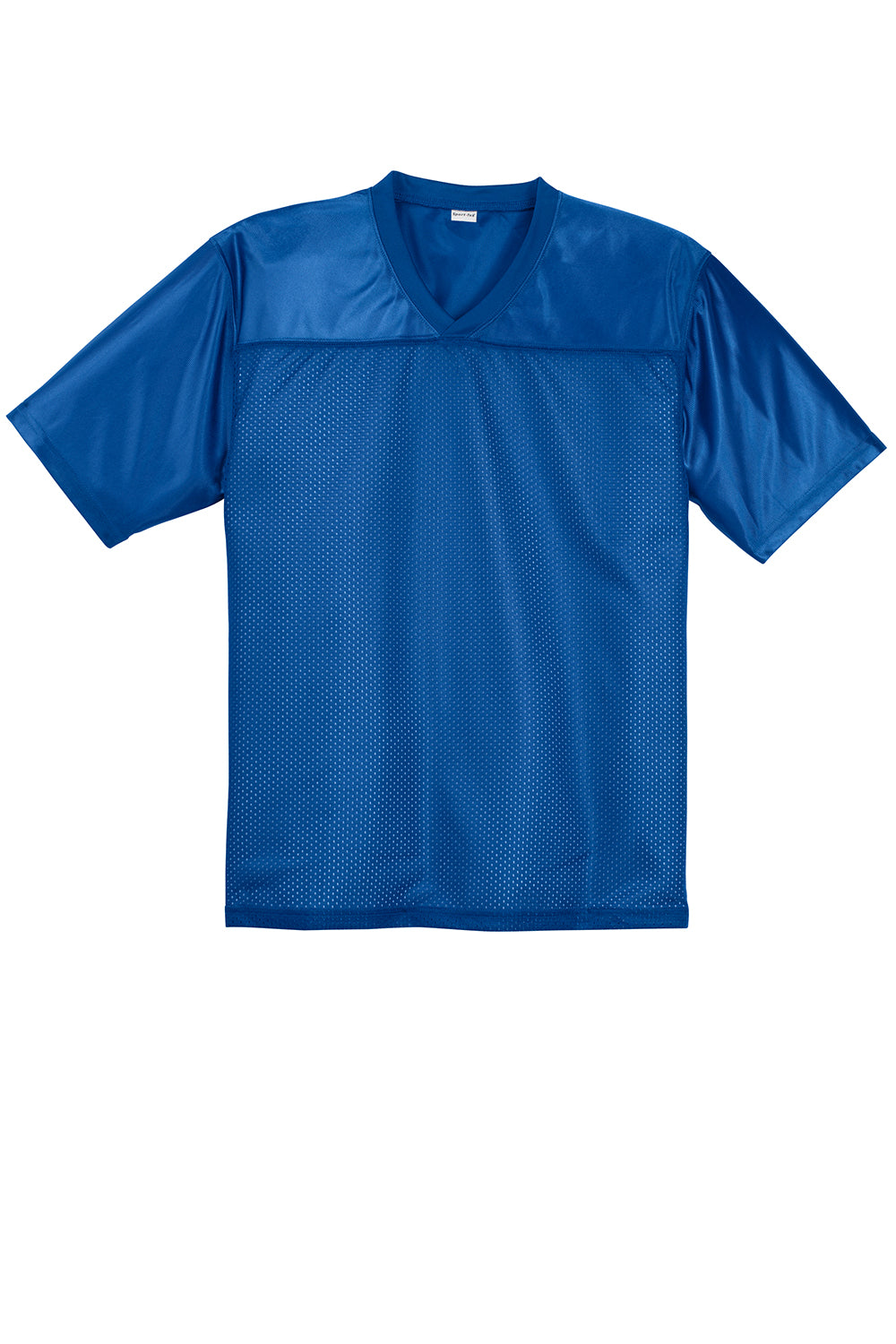 Sport-Tek ST307 Mens Short Sleeve V-Neck T-Shirt True Royal Blue Flat Front