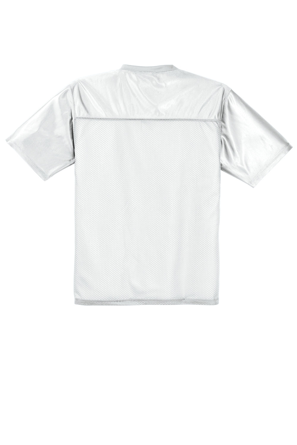 Sport-Tek ST307 Mens Short Sleeve V-Neck T-Shirt White Flat Back