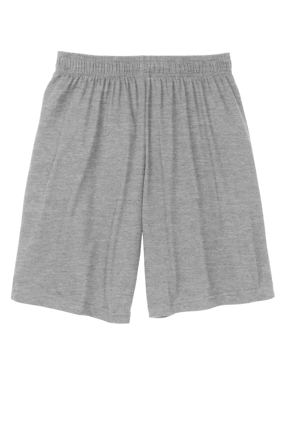 Sport-Tek ST310 Mens Jersey Knit Shorts w/ Pockets Heather Grey Flat Back