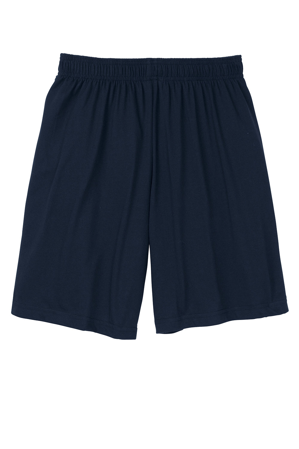 Sport-Tek ST310 Mens Jersey Knit Shorts w/ Pockets True Navy Blue Flat Back