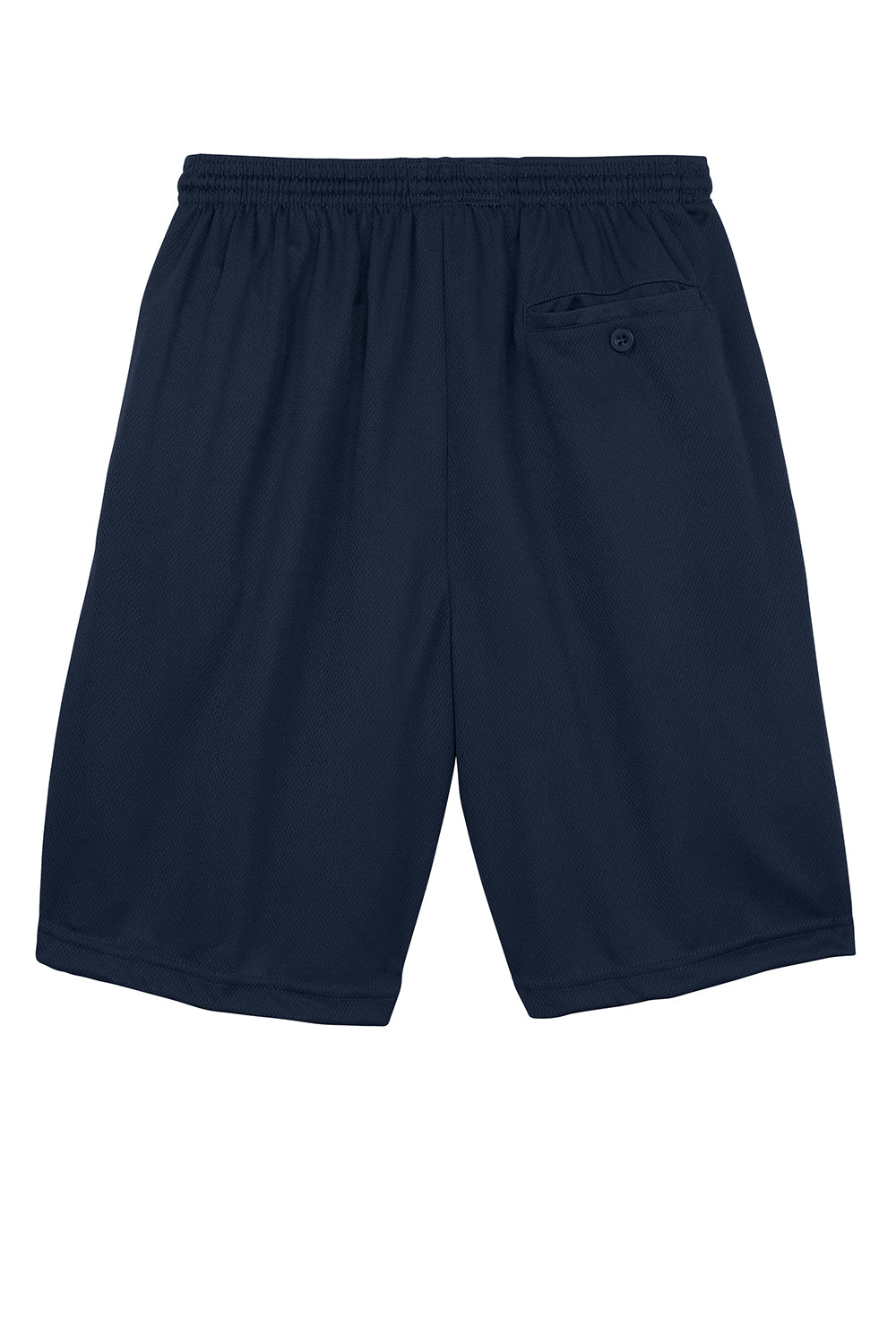 Sport-Tek ST312 Mens Moisture Wicking Tough Mesh Shorts w/ Pockets True Navy Blue Flat Back