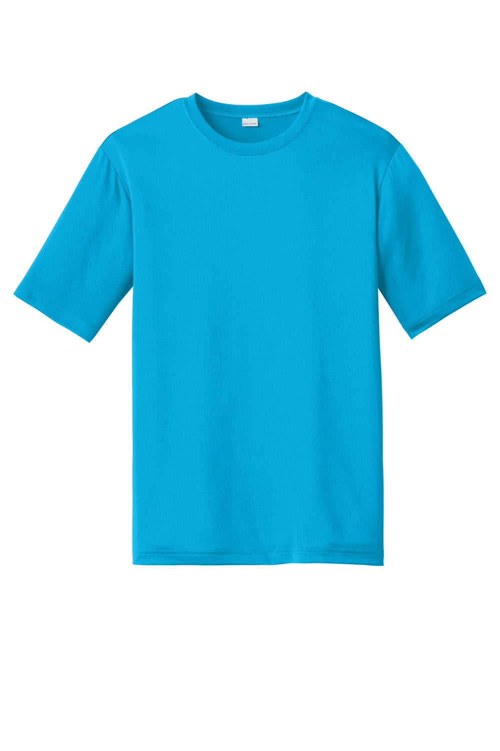 Sport-Tek ST320 Mens Tough Moisture Wicking Short Sleeve Crewneck T-Shirt Atomic Blue Flat Front