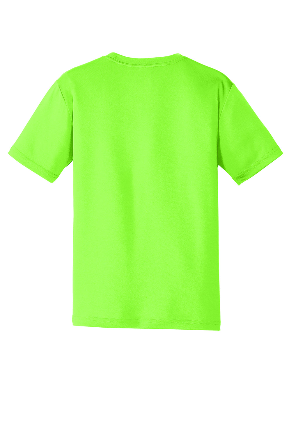 Sport-Tek ST320 Mens Tough Moisture Wicking Short Sleeve Crewneck T-Shirt Neon Green Flat Back