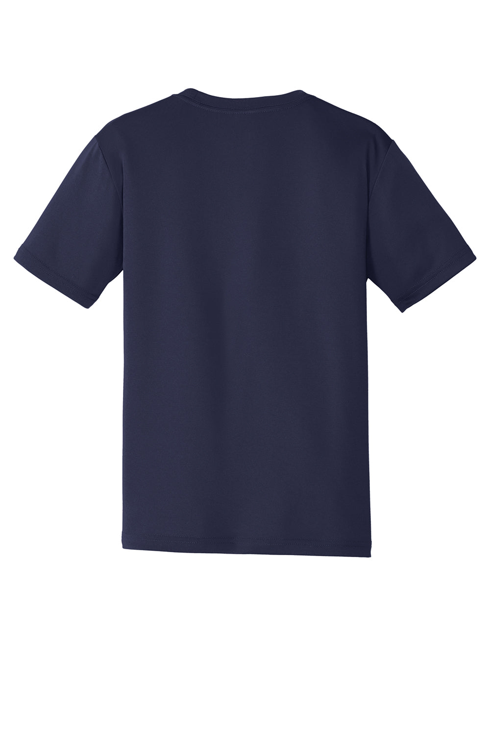 Sport-Tek ST320 Mens Tough Moisture Wicking Short Sleeve Crewneck T-Shirt True Navy Blue Flat Back