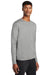 Sport-Tek ST340LS Mens RacerMesh Moisture Wicking Long Sleeve Crewneck T-Shirt Heather Grey Model 3q