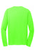 Sport-Tek ST340LS Mens RacerMesh Moisture Wicking Long Sleeve Crewneck T-Shirt Neon Green Flat Back