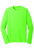 Sport-Tek ST340LS Mens RacerMesh Moisture Wicking Long Sleeve Crewneck T-Shirt Neon Green Flat Front