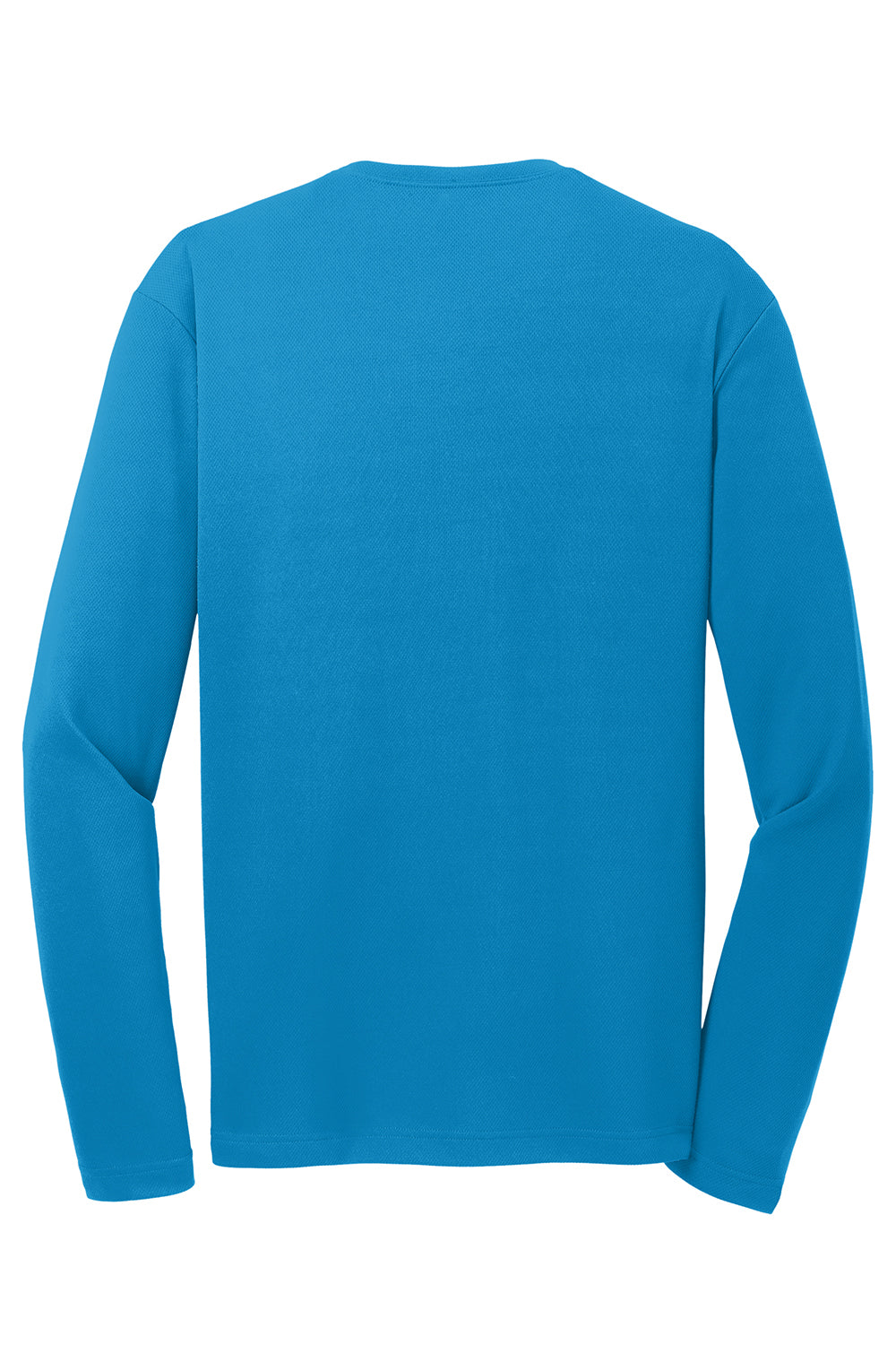 Sport-Tek ST340LS Mens RacerMesh Moisture Wicking Long Sleeve Crewneck T-Shirt Pond Blue Flat Back