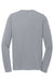 Sport-Tek ST340LS Mens RacerMesh Moisture Wicking Long Sleeve Crewneck T-Shirt Silver Grey Flat Back