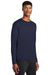 Sport-Tek ST340LS Mens RacerMesh Moisture Wicking Long Sleeve Crewneck T-Shirt True Navy Blue Model 3q