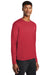 Sport-Tek ST340LS Mens RacerMesh Moisture Wicking Long Sleeve Crewneck T-Shirt True Red Model 3q