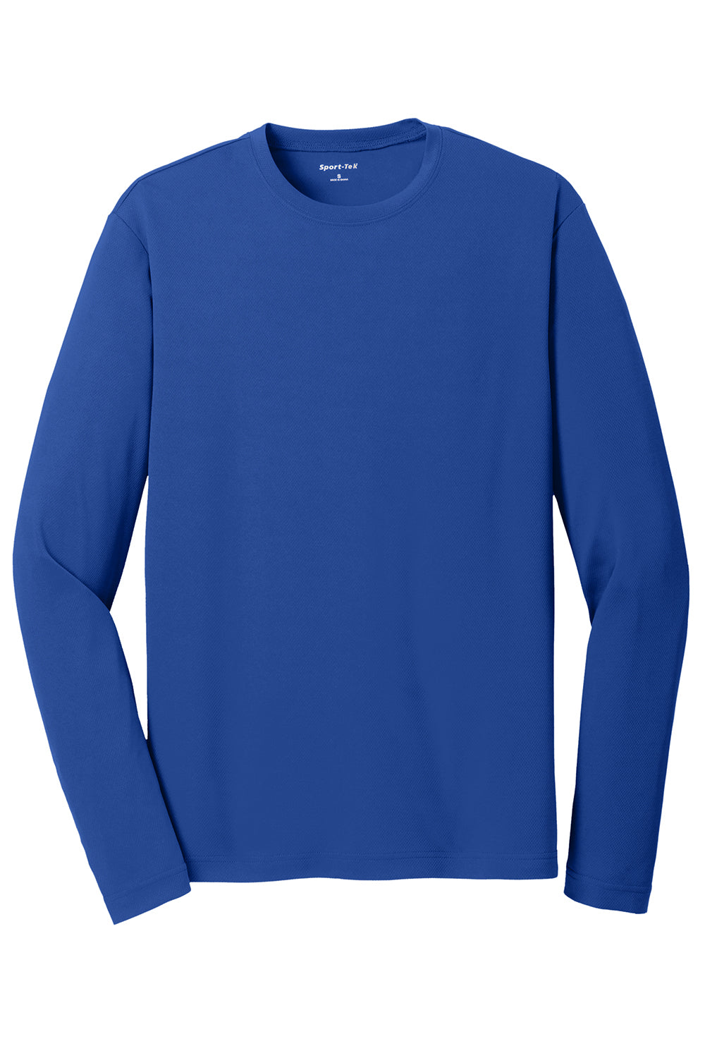 Sport-Tek ST340LS Mens RacerMesh Moisture Wicking Long Sleeve Crewneck T-Shirt True Royal Blue Flat Front