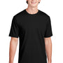 Sport-Tek Mens RacerMesh Moisture Wicking Short Sleeve Crewneck T-Shirt - Black