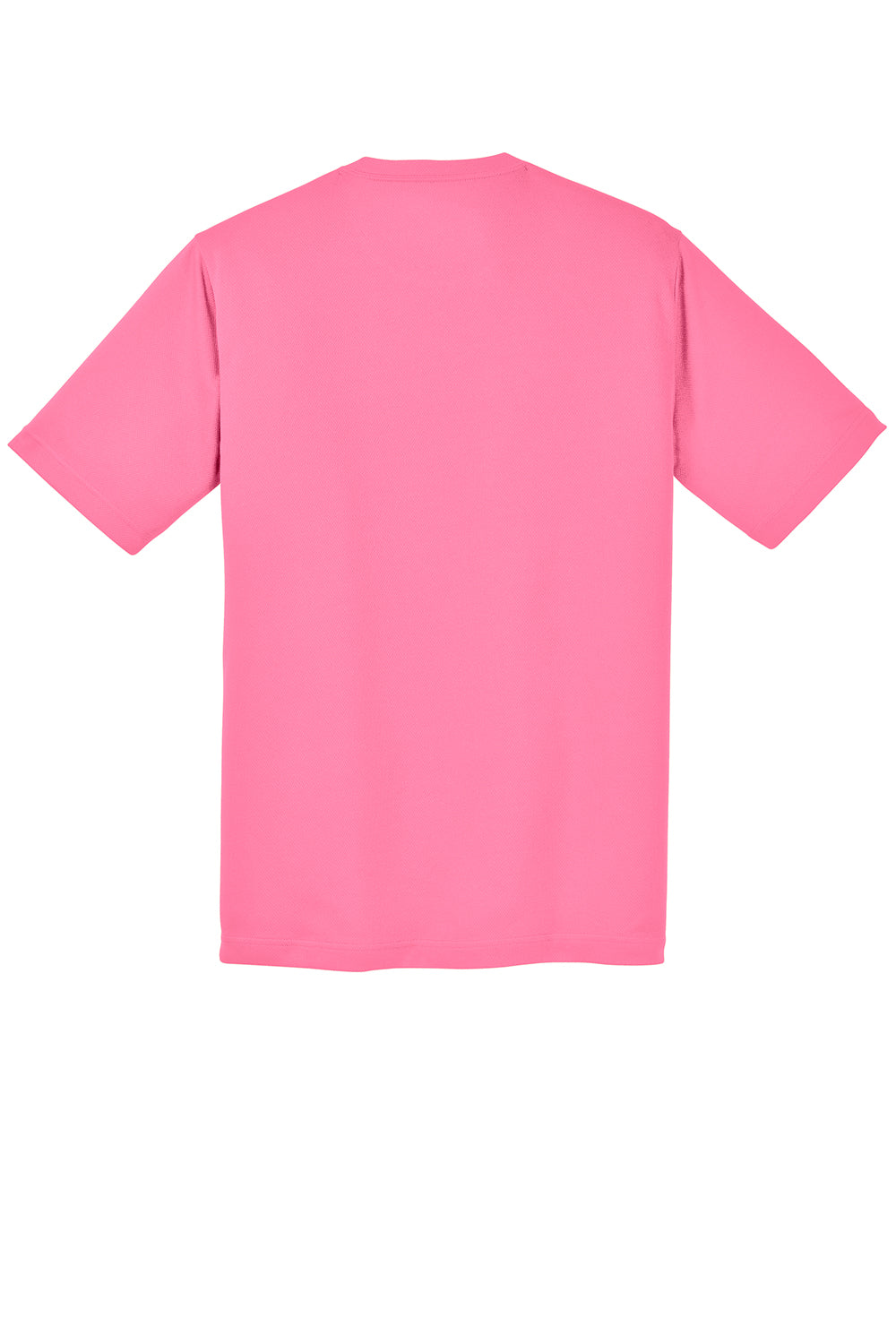 Sport-Tek ST340 Mens RacerMesh Moisture Wicking Short Sleeve Crewneck T-Shirt Bright Pink Flat Back