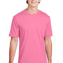 Sport-Tek Mens RacerMesh Moisture Wicking Short Sleeve Crewneck T-Shirt - Bright Pink