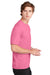 Sport-Tek ST340 Mens RacerMesh Moisture Wicking Short Sleeve Crewneck T-Shirt Bright Pink Model Side