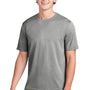 Sport-Tek Mens RacerMesh Moisture Wicking Short Sleeve Crewneck T-Shirt - Heather Grey