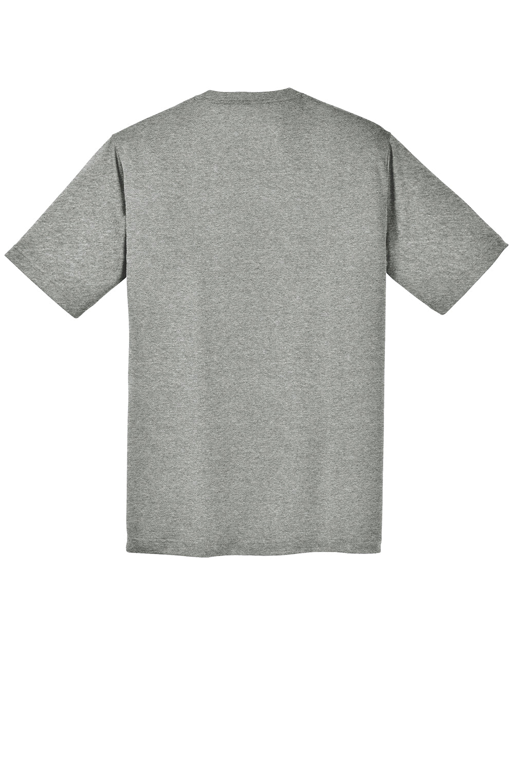 Sport-Tek ST340 Mens RacerMesh Moisture Wicking Short Sleeve Crewneck T-Shirt Heather Grey Flat Back