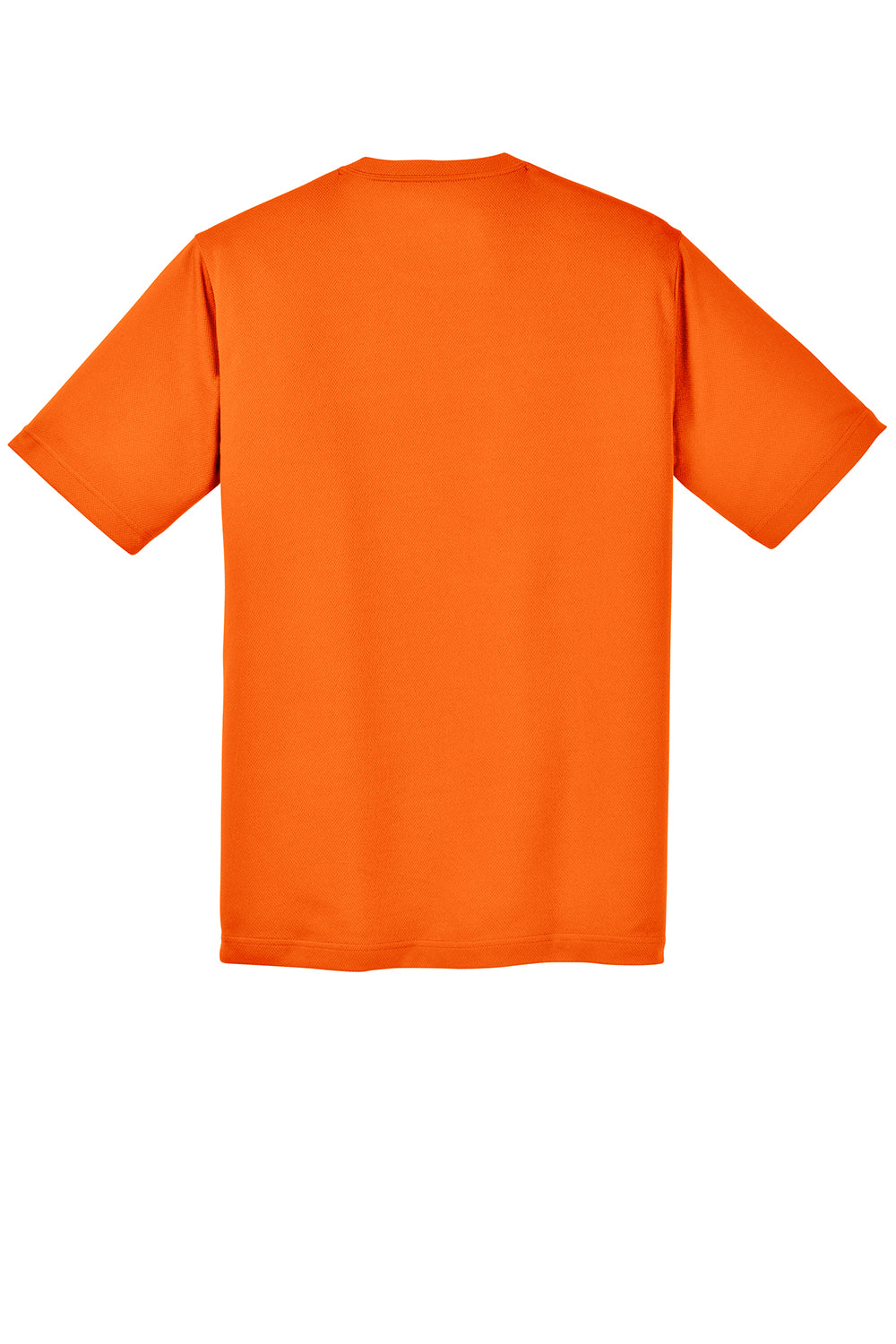 Sport-Tek ST340 Mens RacerMesh Moisture Wicking Short Sleeve Crewneck T-Shirt Neon Orange Flat Back