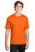 Sport-Tek ST340 Mens RacerMesh Moisture Wicking Short Sleeve Crewneck T-Shirt Neon Orange Model Front