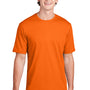 Sport-Tek Mens RacerMesh Moisture Wicking Short Sleeve Crewneck T-Shirt - Neon Orange