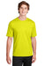 Sport-Tek ST340 Mens RacerMesh Moisture Wicking Short Sleeve Crewneck T-Shirt Neon Yellow Model Front