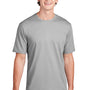 Sport-Tek Mens RacerMesh Moisture Wicking Short Sleeve Crewneck T-Shirt - Silver Grey