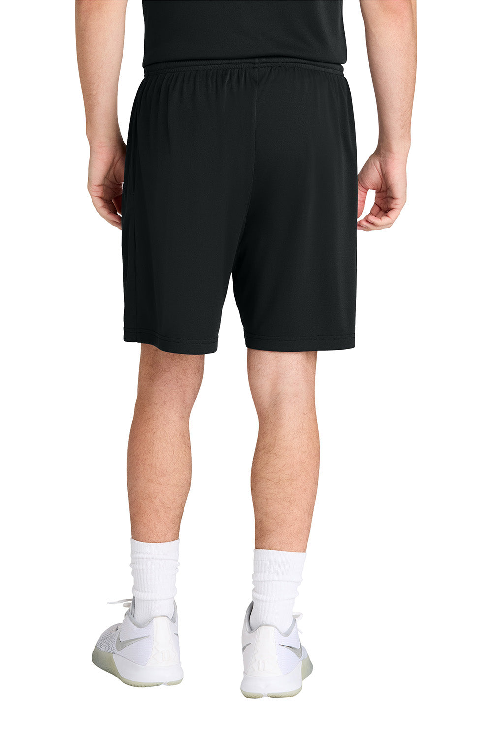 Sport-Tek ST349P Mens PosiCharge Competitor Athletic Shorts w/ Pockets Black Model Back