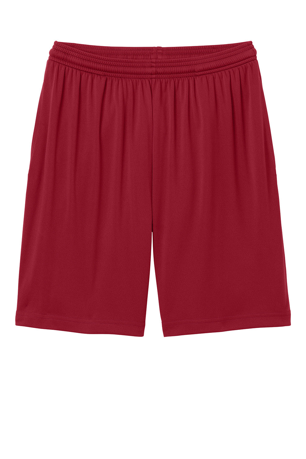 Sport-Tek ST349P Mens PosiCharge Competitor Athletic Shorts w/ Pockets Deep Red Flat Front