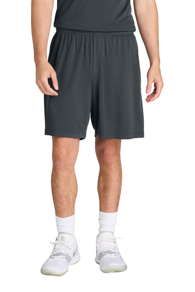 Sport-Tek ST349P Mens PosiCharge Competitor Athletic Shorts w/ Pockets Iron Grey Model Front