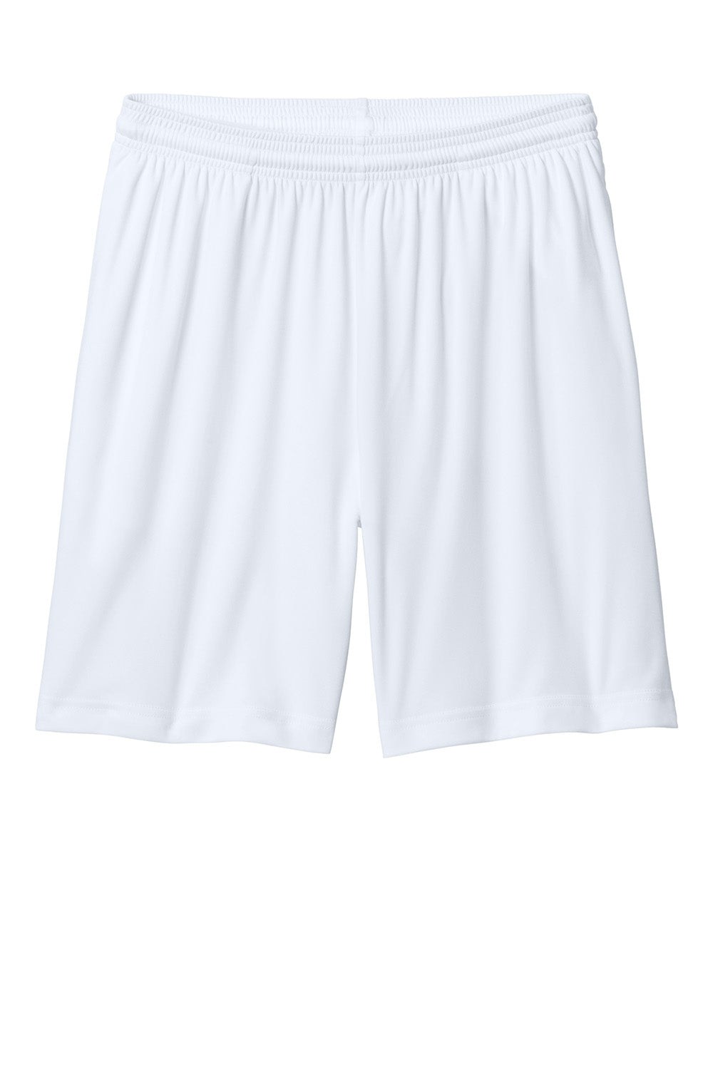 Sport-Tek ST349P Mens PosiCharge Competitor Athletic Shorts w/ Pockets White Flat Front