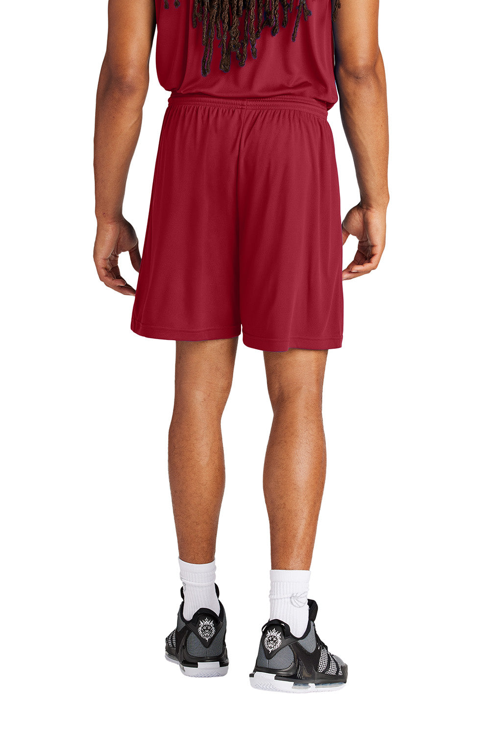 Sport-Tek ST349 Mens PosiCharge Competitor Athletic Shorts Deep Red Model Back