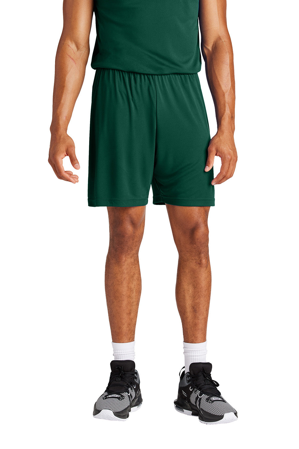 Sport-Tek ST349 Mens PosiCharge Competitor Athletic Shorts Forest Green Model Front