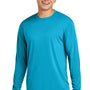 Sport-Tek Mens Competitor Moisture Wicking Long Sleeve Crewneck T-Shirt - Atomic Blue