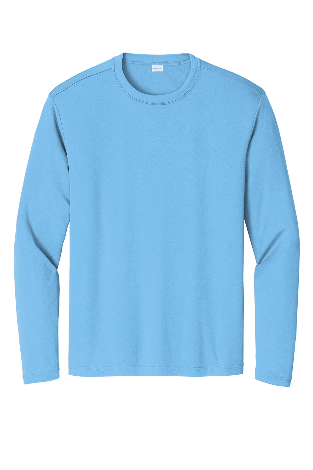 Sport-Tek ST350LS/TST350LS Mens Competitor Moisture Wicking Long Sleeve Crewneck T-Shirt Carolina Blue Flat Front