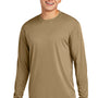 Sport-Tek Mens Competitor Moisture Wicking Long Sleeve Crewneck T-Shirt - Coyote Brown